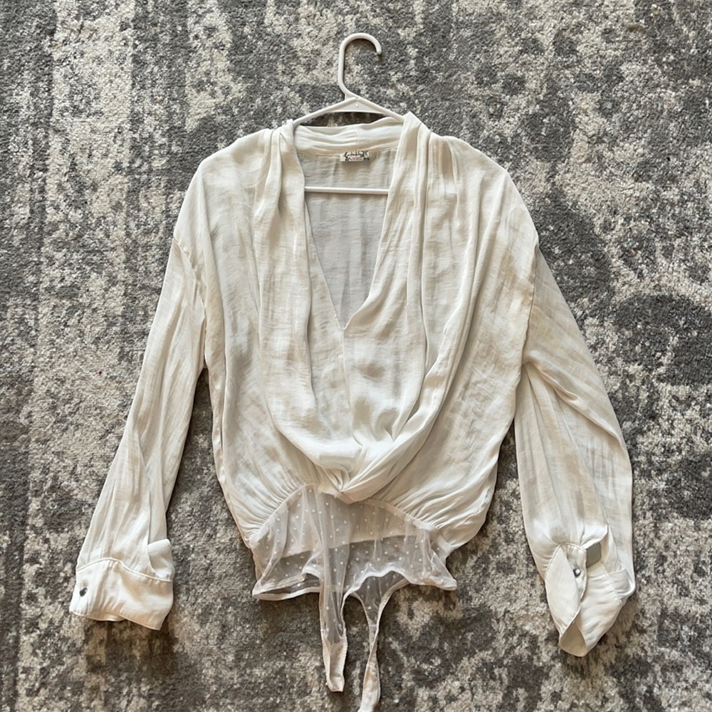 Free People Drapey Long Sleeve Bodysuit